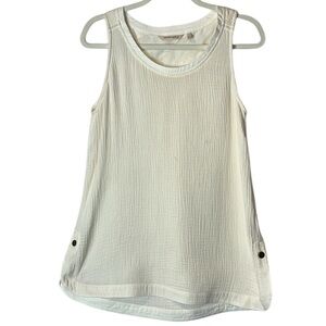 Soft Surroundings textured popover breezy tank Sz S in cream color